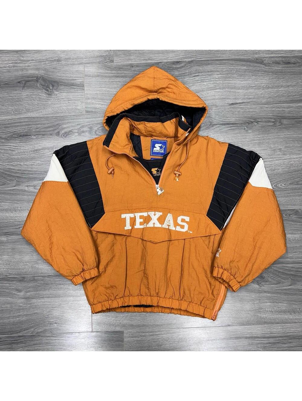 Vintage University Of Texas Longhorns Quarter Zip Puffer Jacket Small RARE MENS